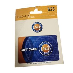 Dave and Busters $25 Gift Card Local Stars Unactivated